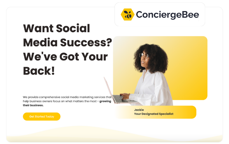 ConciergeBee homepage and logo